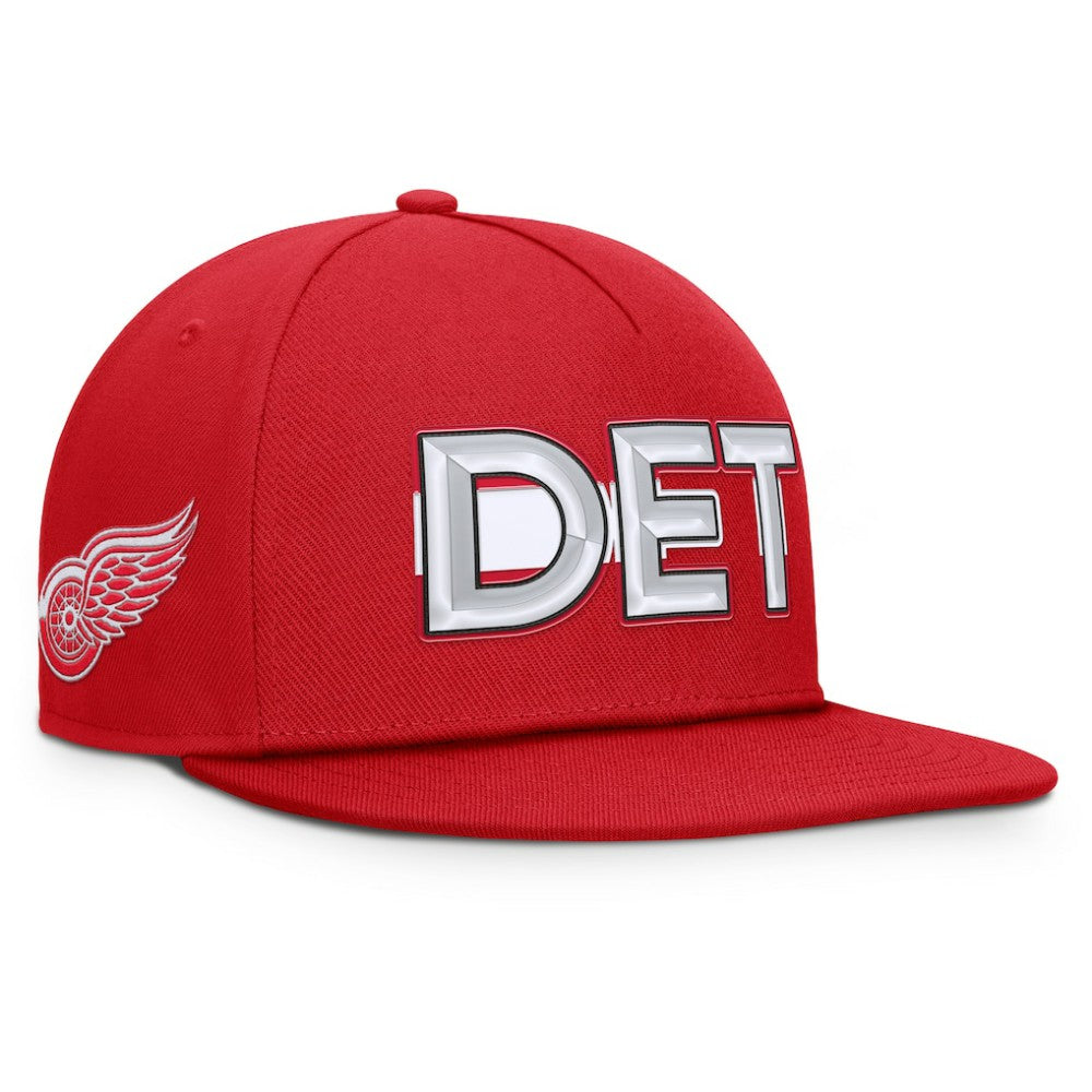 NHL Red Detroit Red Wings Fanatics Authentic Pro Rink Team Code Snapback Hat