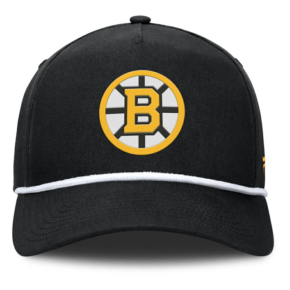 NHL Black Boston Bruins Fanatics Authentic Pro Rink Roper A-Frame Adjustable Hat