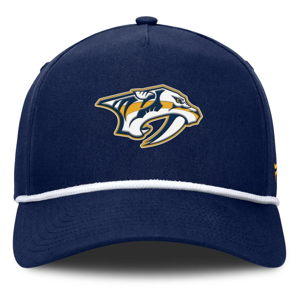 NHL Navy Nashville Predators Fanatics Authentic Pro Rink Roper A-Frame Adjustable Hat