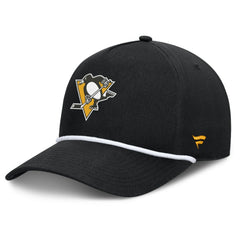 NHL Black Pittsburgh Penguins Fanatics Authentic Pro Rink Roper A-Frame Adjustable Hat