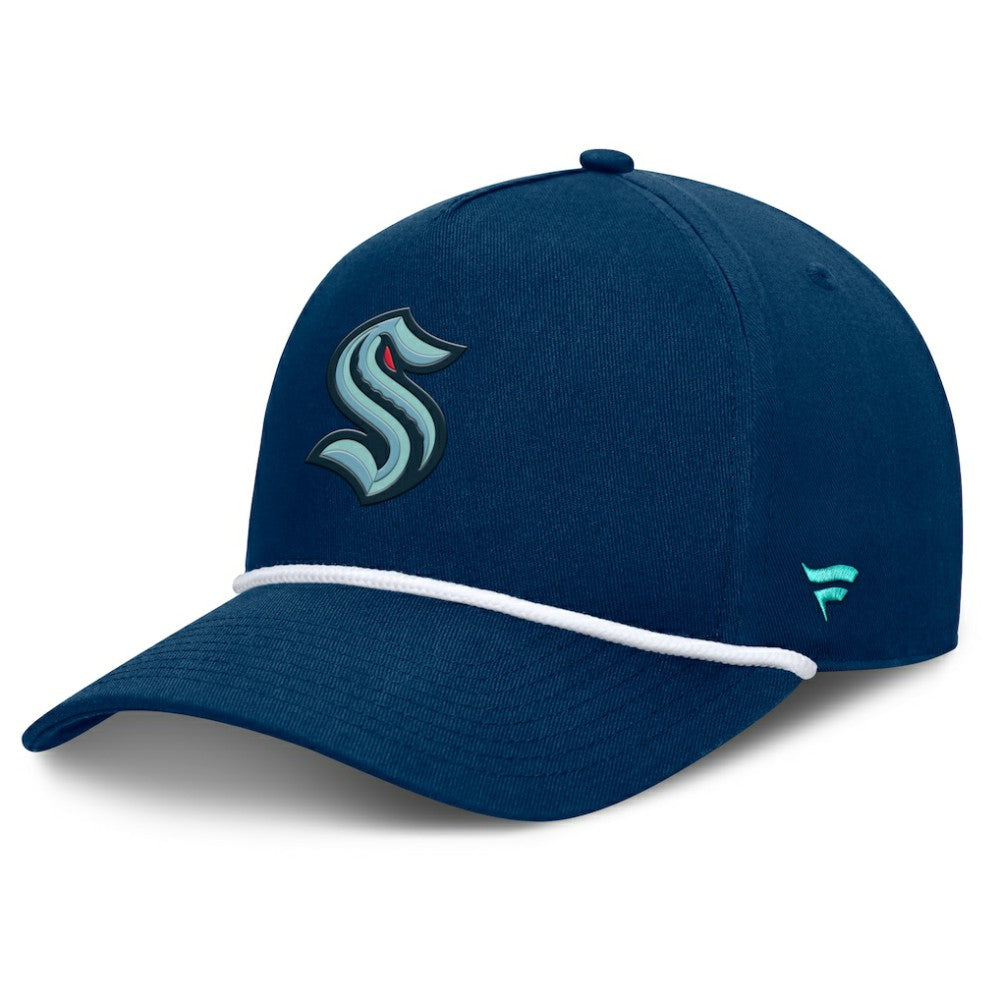 NHL Deep Sea Blue Seattle Kraken Fanatics Authentic Pro Rink Roper A-Frame Adjustable Hat