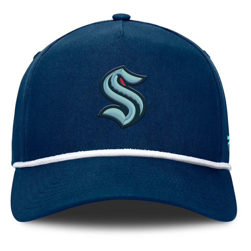 NHL Deep Sea Blue Seattle Kraken Fanatics Authentic Pro Rink Roper A-Frame Adjustable Hat