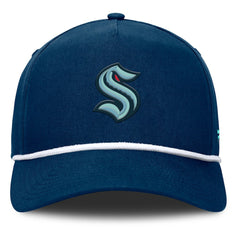 NHL Deep Sea Blue Seattle Kraken Fanatics Authentic Pro Rink Roper A-Frame Adjustable Hat