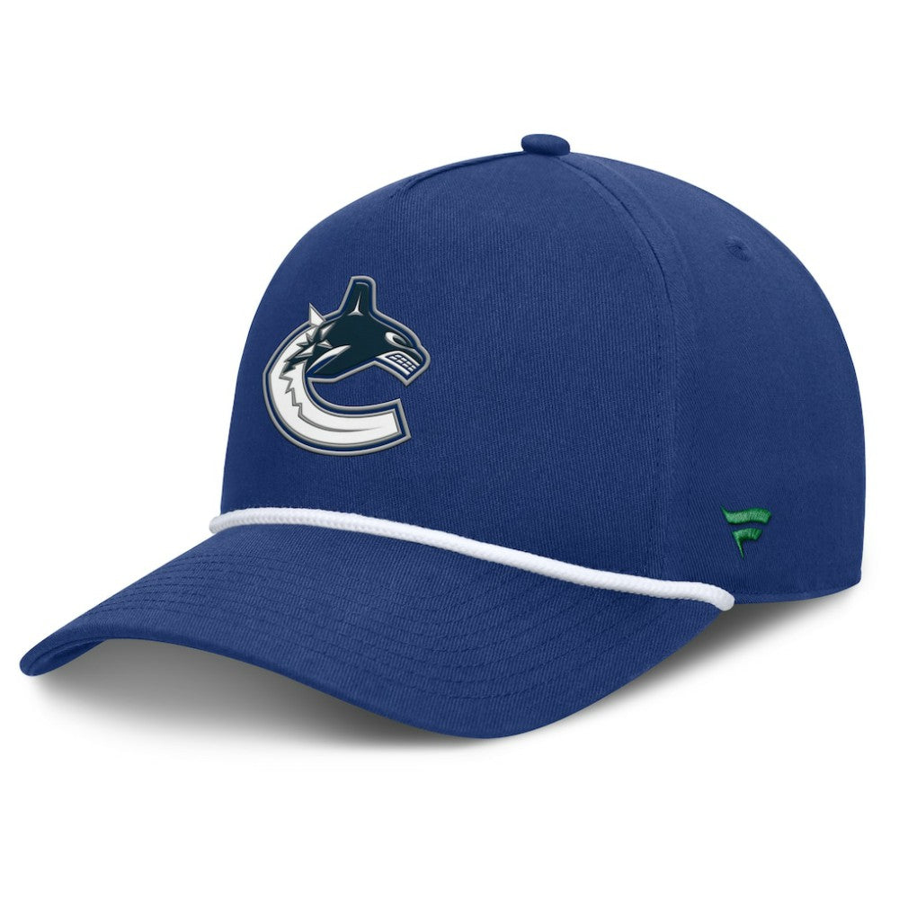 NHL Blue Vancouver Canucks Fanatics Authentic Pro Rink Roper A-Frame Adjustable Hat