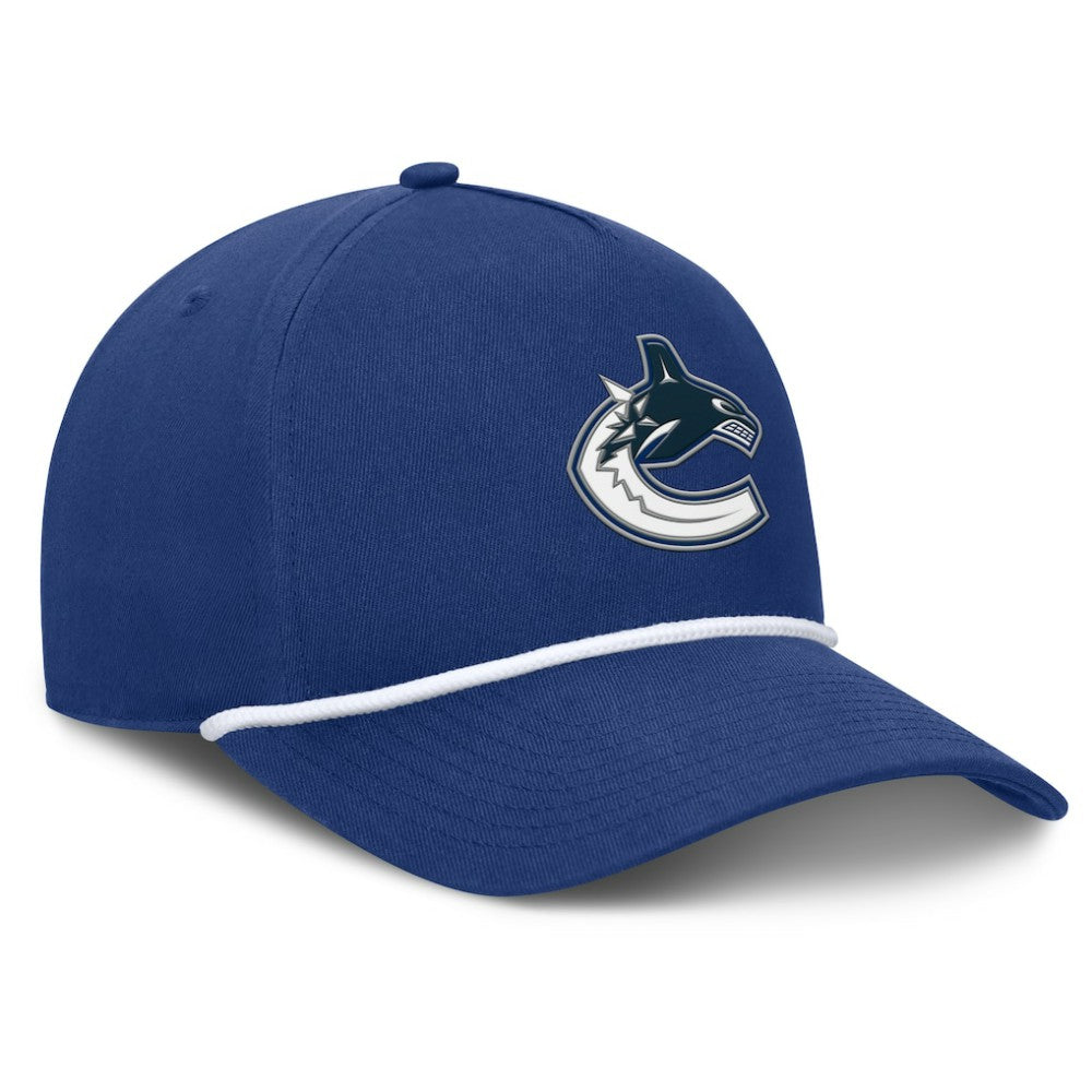 NHL Blue Vancouver Canucks Fanatics Authentic Pro Rink Roper A-Frame Adjustable Hat