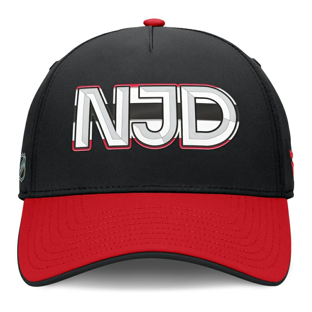 NHL Black/Red New Jersey Devils Fanatics Authentic Pro Rink Team Code Flex Hat