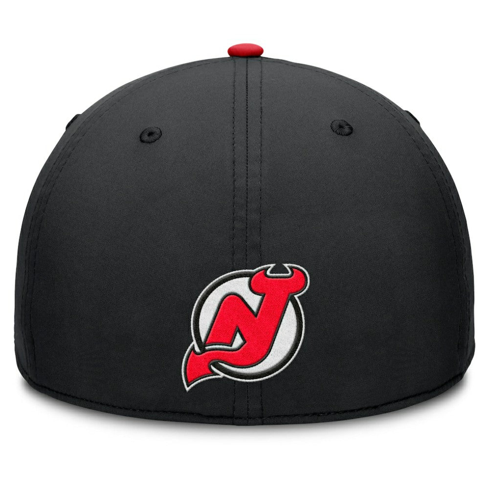 NHL Black/Red New Jersey Devils Fanatics Authentic Pro Rink Team Code Flex Hat