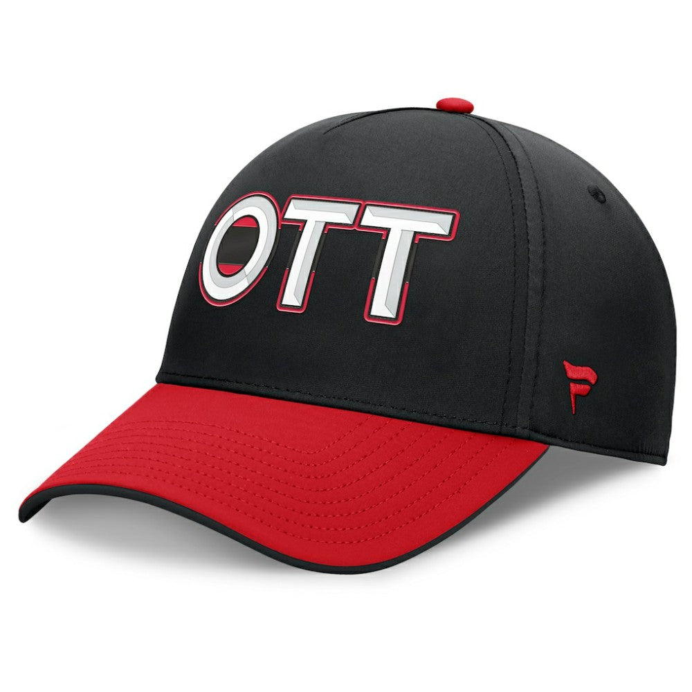 NHL Black/Red Ottawa Senators Fanatics Authentic Pro Rink Team Code Flex Hat