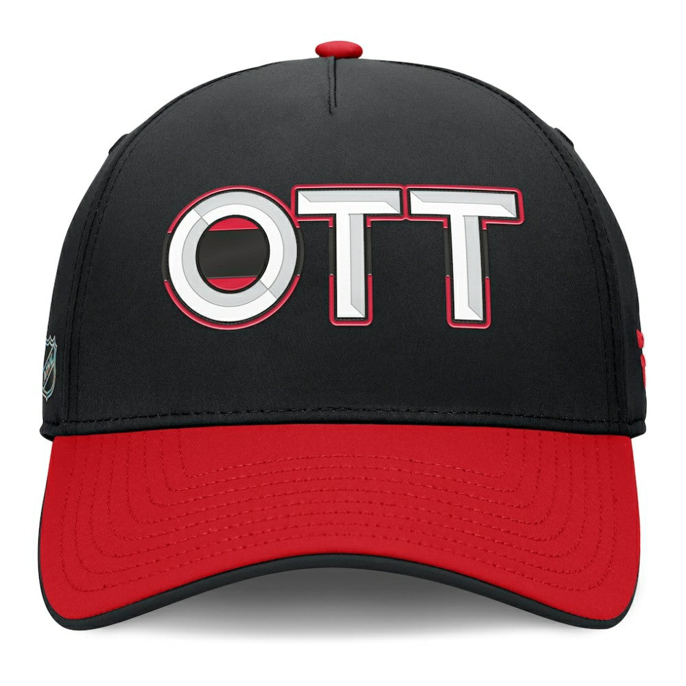 NHL Black/Red Ottawa Senators Fanatics Authentic Pro Rink Team Code Flex Hat