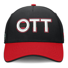 NHL Black/Red Ottawa Senators Fanatics Authentic Pro Rink Team Code Flex Hat