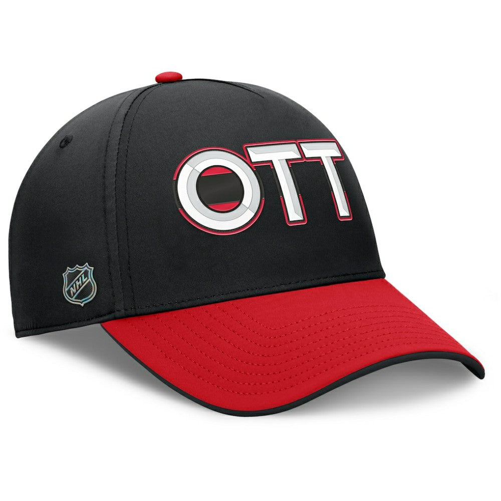 NHL Black/Red Ottawa Senators Fanatics Authentic Pro Rink Team Code Flex Hat