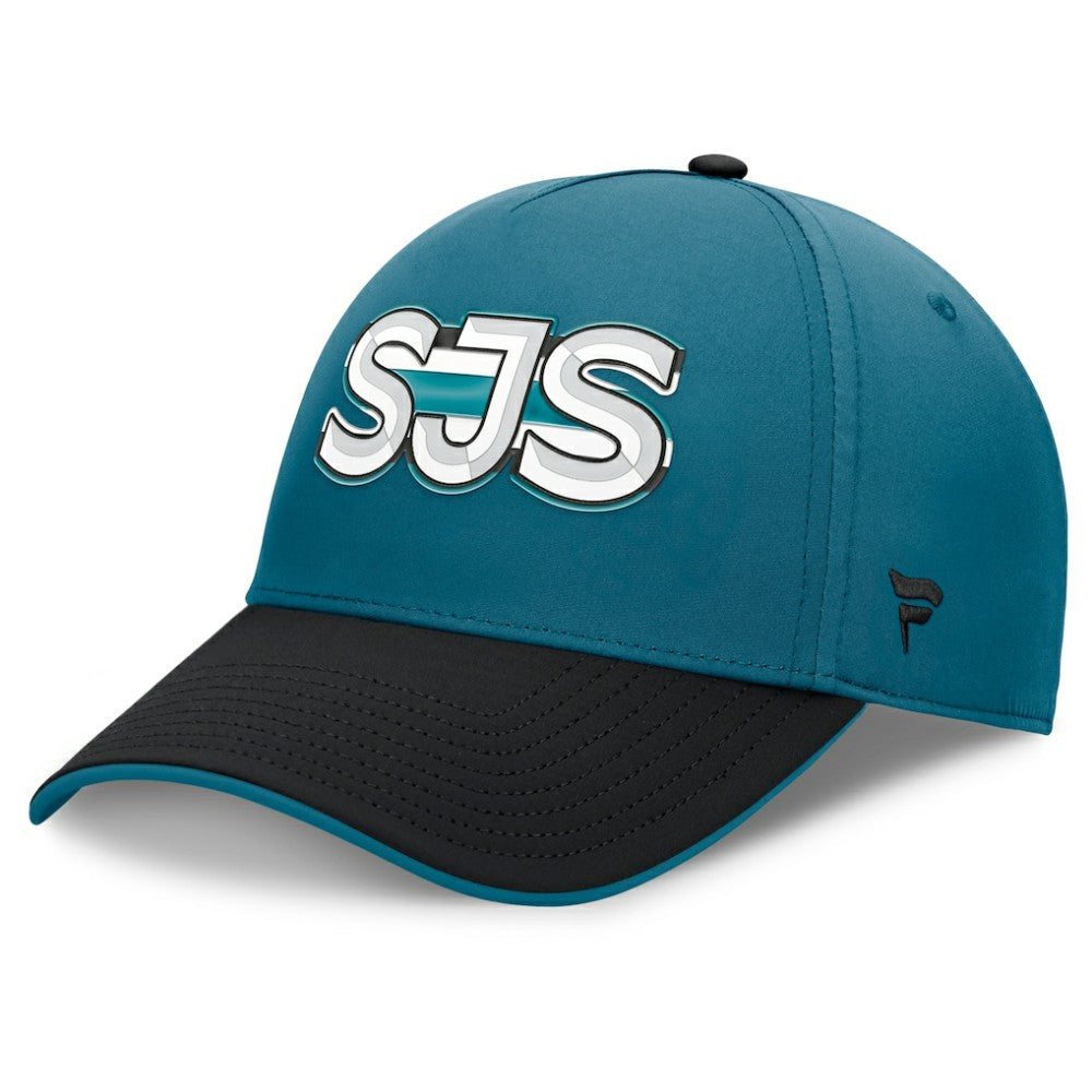 NHL Teal/Black San Jose Sharks Fanatics Authentic Pro Rink Team Code Flex Hat