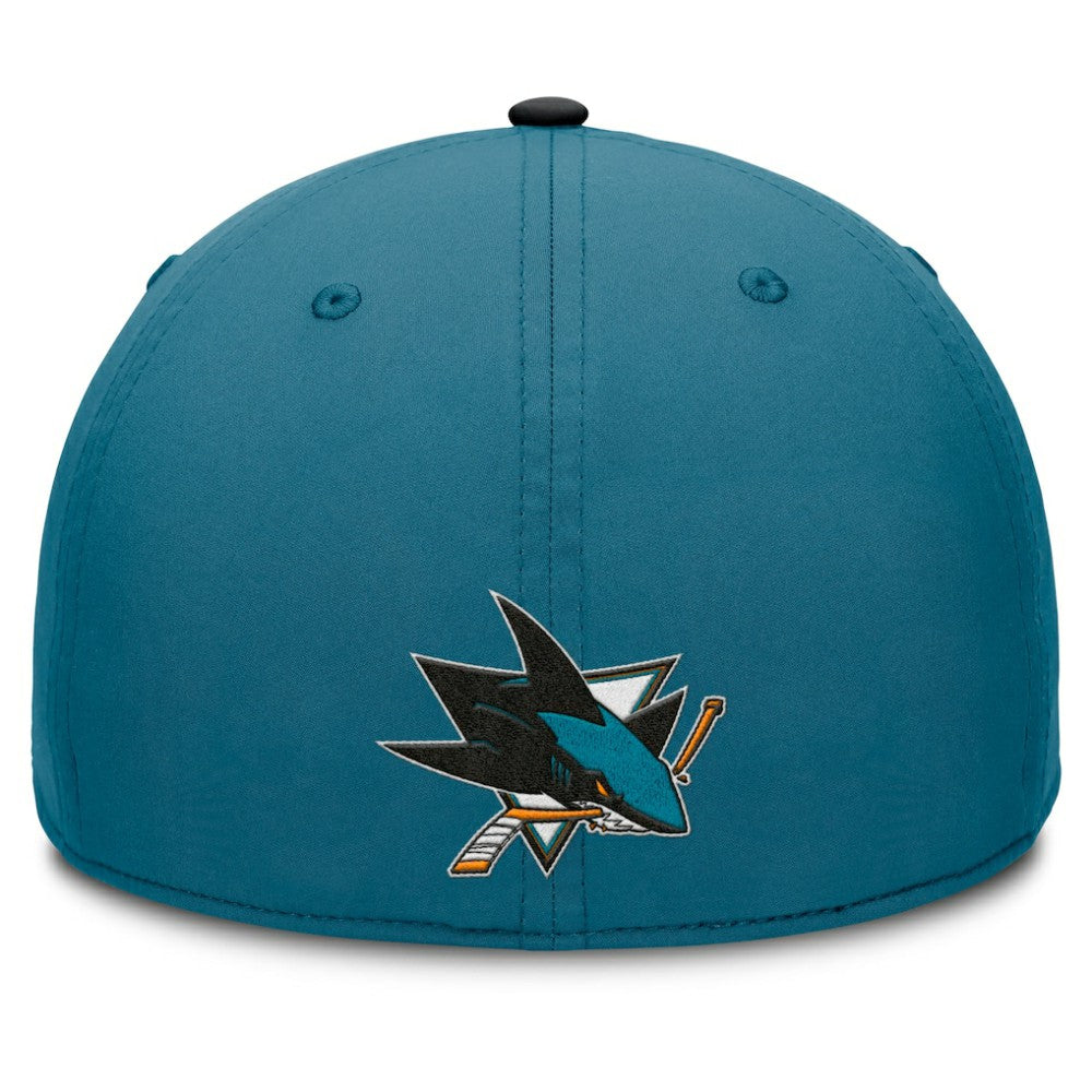 NHL Teal/Black San Jose Sharks Fanatics Authentic Pro Rink Team Code Flex Hat