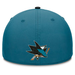NHL Teal/Black San Jose Sharks Fanatics Authentic Pro Rink Team Code Flex Hat