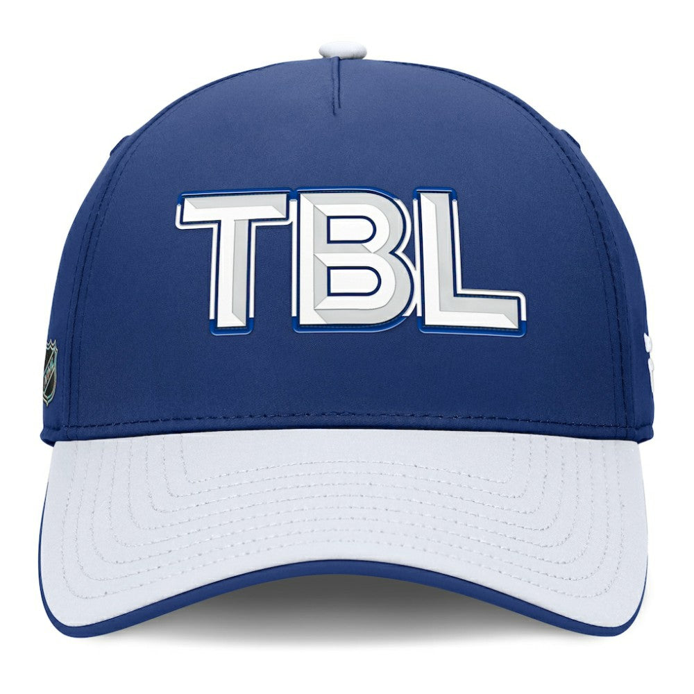 NHL Blue/White Tampa Bay Lightning Fanatics Authentic Pro Rink Team Code Flex Hat