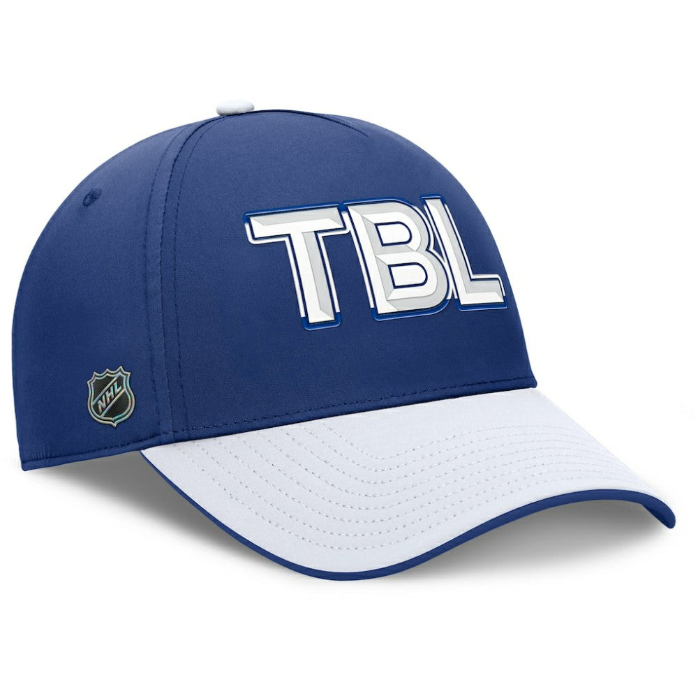 NHL Blue/White Tampa Bay Lightning Fanatics Authentic Pro Rink Team Code Flex Hat
