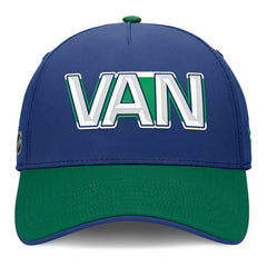 NHL Blue/Green Vancouver Canucks Fanatics Authentic Pro Rink Team Code Flex Hat