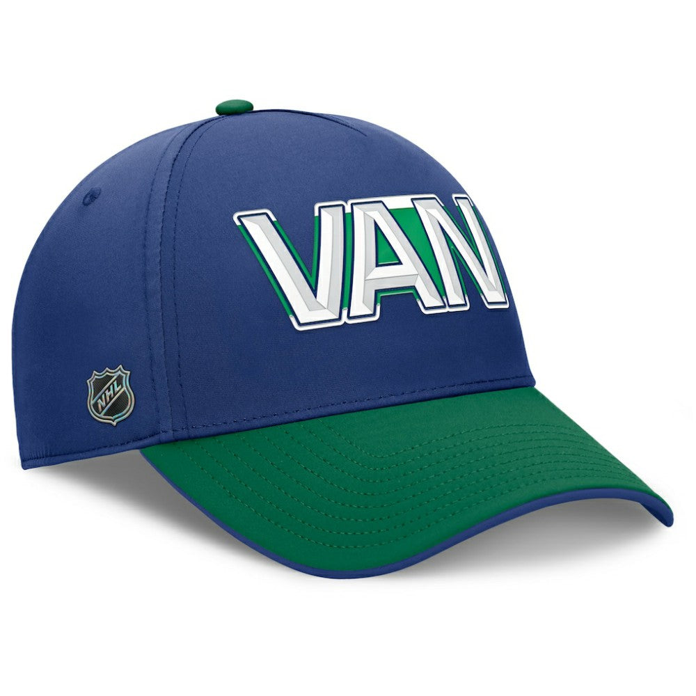 NHL Blue/Green Vancouver Canucks Fanatics Authentic Pro Rink Team Code Flex Hat