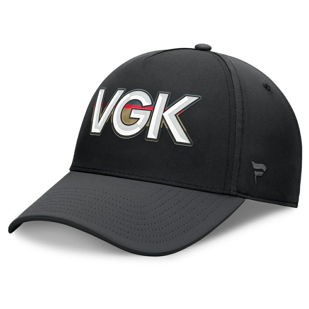 NHL Black/Charcoal Vegas Golden Knights Fanatics Authentic Pro Rink Team Code Flex Hat