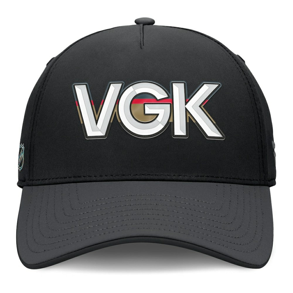 NHL Black/Charcoal Vegas Golden Knights Fanatics Authentic Pro Rink Team Code Flex Hat