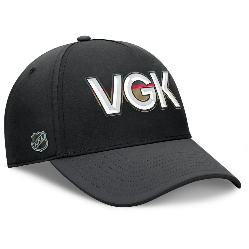 NHL Black/Charcoal Vegas Golden Knights Fanatics Authentic Pro Rink Team Code Flex Hat