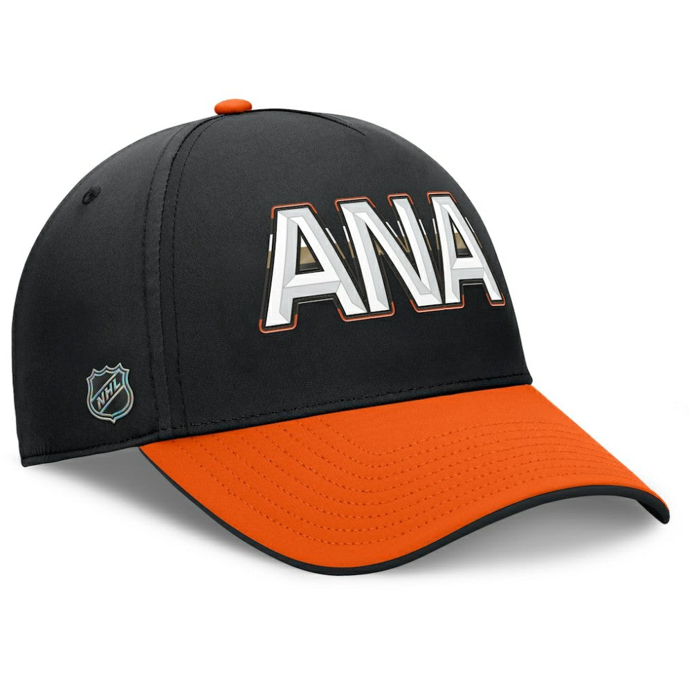 NHL Black/Orange Anaheim Ducks Fanatics Authentic Pro Rink Team Code Flex Hat