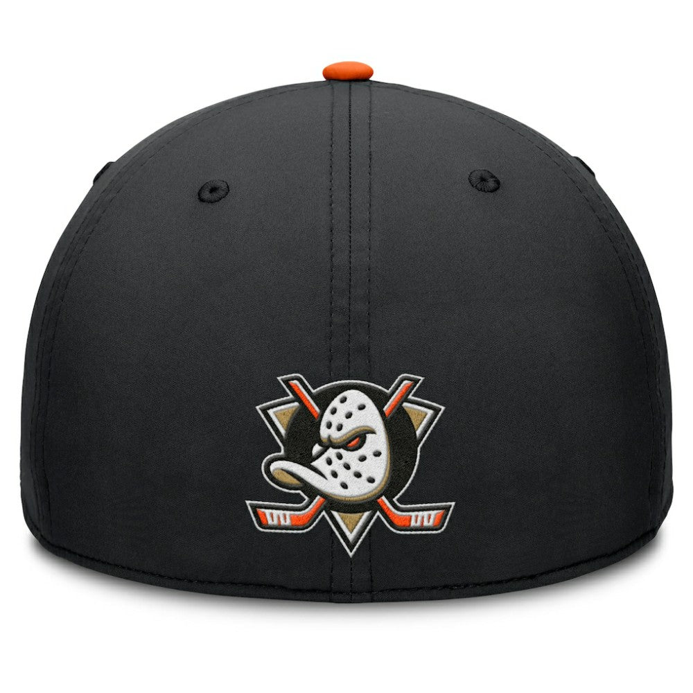 NHL Black/Orange Anaheim Ducks Fanatics Authentic Pro Rink Team Code Flex Hat