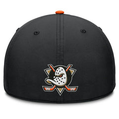 NHL Black/Orange Anaheim Ducks Fanatics Authentic Pro Rink Team Code Flex Hat