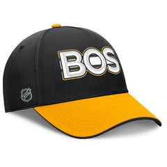 NHL Black/Gold Boston Bruins Fanatics Authentic Pro Rink Team Code Flex Hat