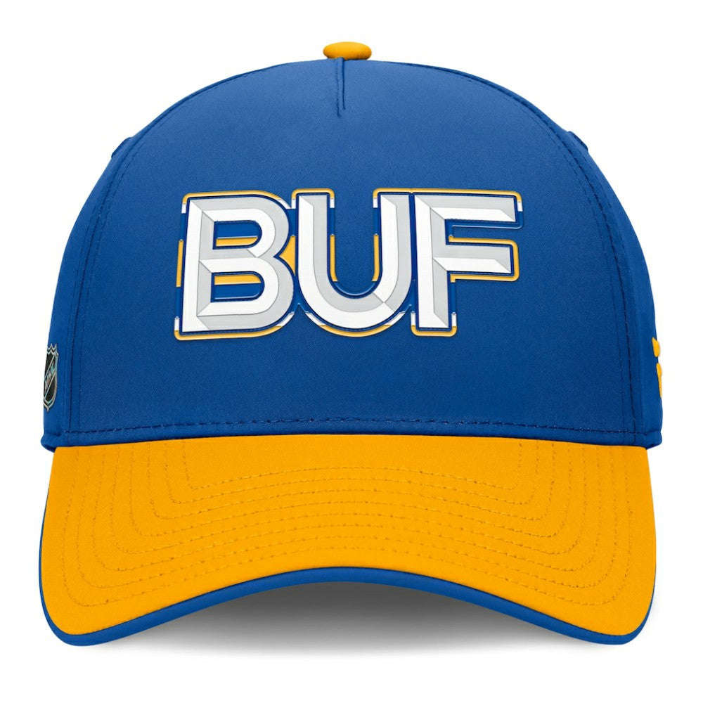 NHL Royal/Gold Buffalo Sabres Fanatics Authentic Pro Rink Team Code Flex Hat