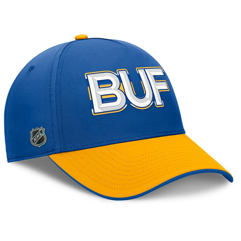 NHL Royal/Gold Buffalo Sabres Fanatics Authentic Pro Rink Team Code Flex Hat