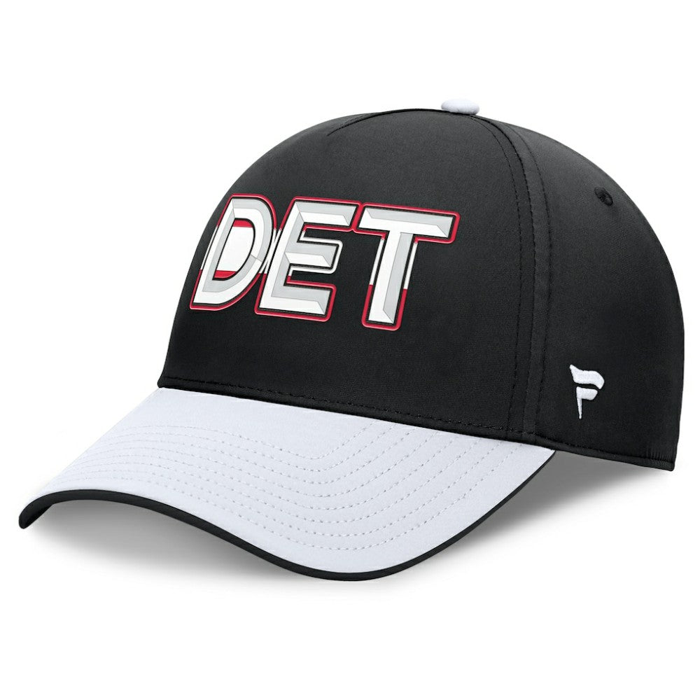 NHL Black/White Detroit Red Wings Fanatics Authentic Pro Rink Team Code Flex Hat