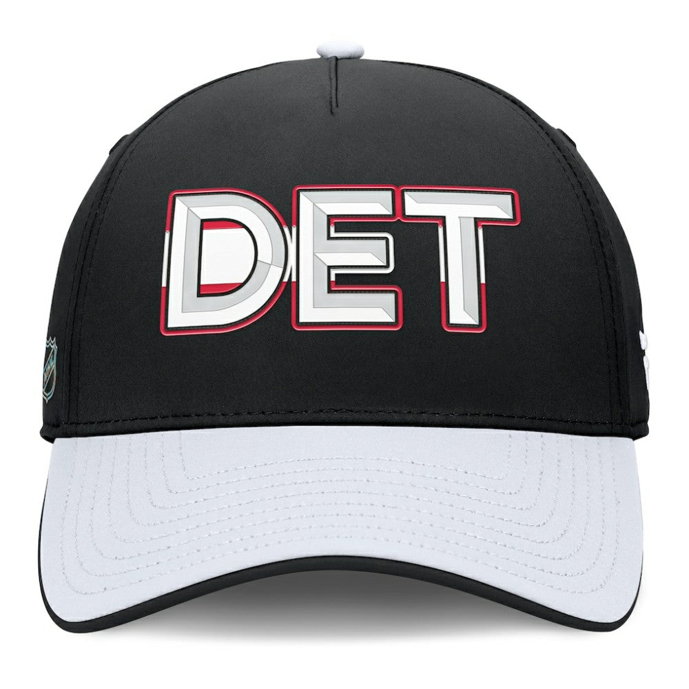 NHL Black/White Detroit Red Wings Fanatics Authentic Pro Rink Team Code Flex Hat