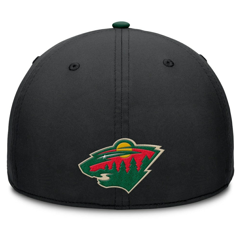 NHL Black/Green Minnesota Wild Fanatics Authentic Pro Rink Team Code Flex Hat