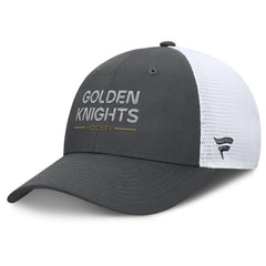 NHL Gray/White Vegas Golden Knights Fanatics Authentic Pro Rink Lockup Adjustable Trucker Hat