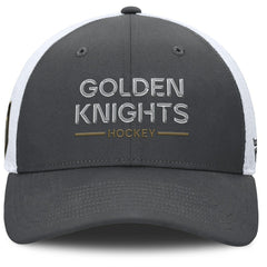NHL Gray/White Vegas Golden Knights Fanatics Authentic Pro Rink Lockup Adjustable Trucker Hat