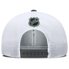 NHL Gray/White Vegas Golden Knights Fanatics Authentic Pro Rink Lockup Adjustable Trucker Hat