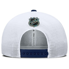 NHL Navy/White New York Rangers Fanatics Authentic Pro Rink Lockup Adjustable Trucker Hat