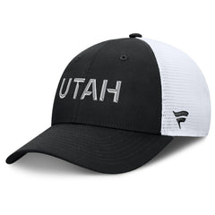 NHL Black/White Utah Mammoth Fanatics Authentic Pro Rink Lockup Adjustable Trucker Hat