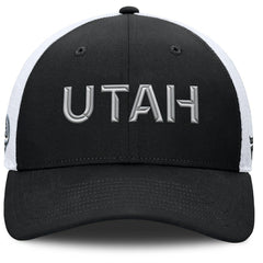 NHL Black/White Utah Mammoth Fanatics Authentic Pro Rink Lockup Adjustable Trucker Hat