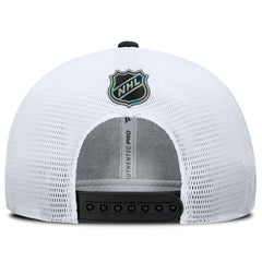 NHL Black/White Utah Mammoth Fanatics Authentic Pro Rink Lockup Adjustable Trucker Hat