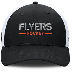 NHL Black/White Philadelphia Flyers Fanatics Authentic Pro Rink Lockup Adjustable Trucker Hat