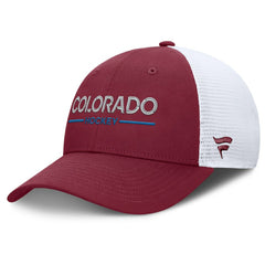 NHL Burgundy/White Colorado Avalanche Fanatics Authentic Pro Rink Lockup Adjustable Trucker Hat