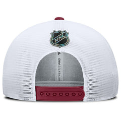 NHL Burgundy/White Colorado Avalanche Fanatics Authentic Pro Rink Lockup Adjustable Trucker Hat