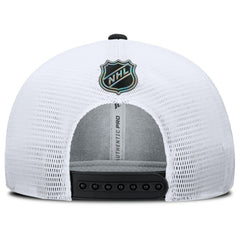 NHL Black/White Boston Bruins Fanatics Authentic Pro Rink Lockup Adjustable Trucker Hat