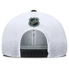 NHL Black/White Los Angeles Kings Fanatics Authentic Pro Rink Lockup Adjustable Trucker Hat