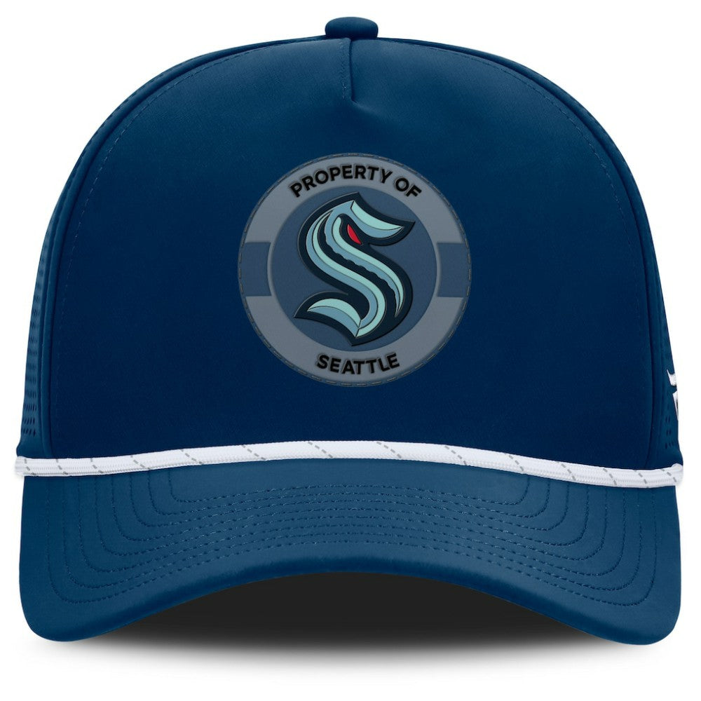 NHL Deep Sea Blue Seattle Kraken Fanatics Authentic Pro Rink Adjustable Hat