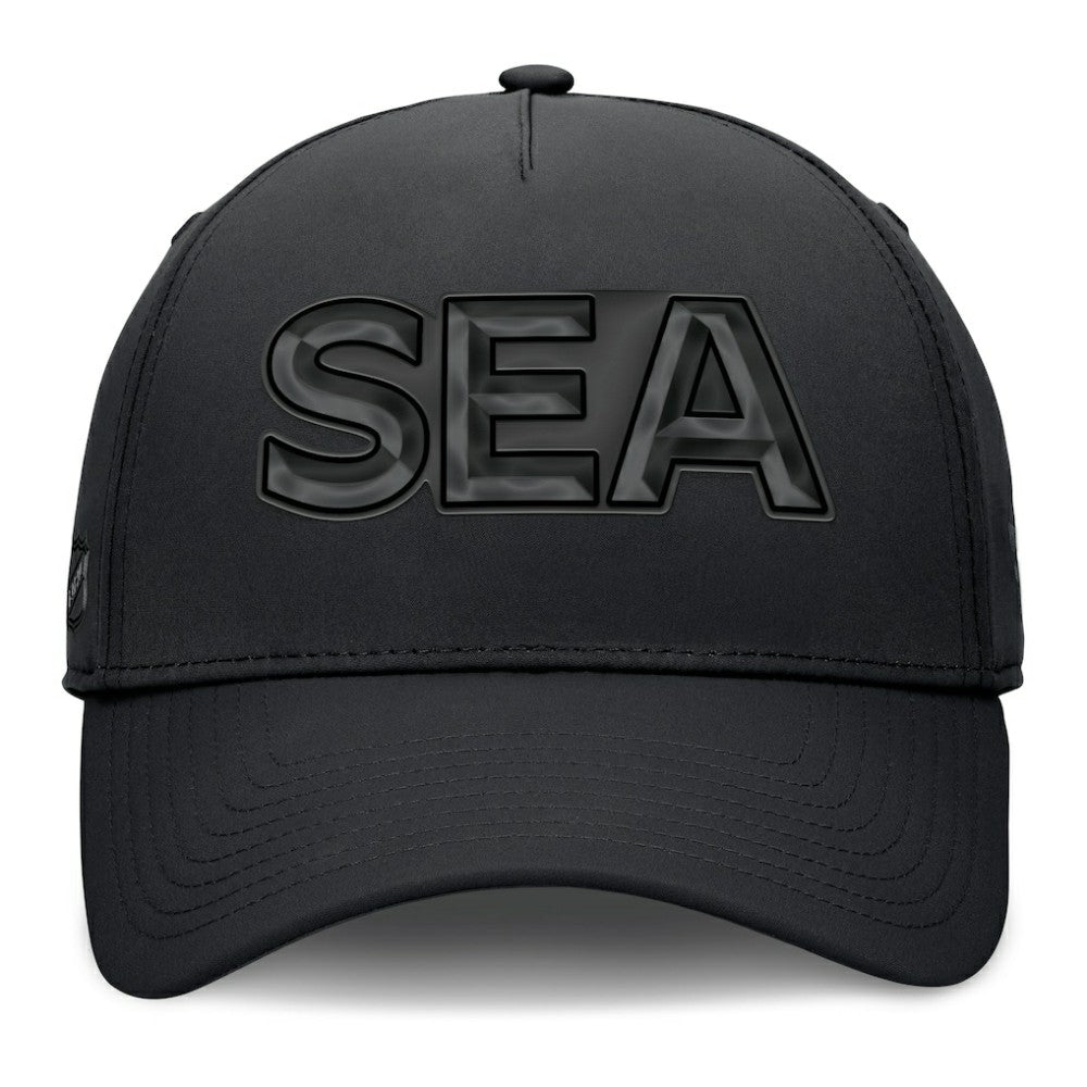 NHL Black Seattle Kraken Fanatics Authentic Pro Road Team Code Flex Hat