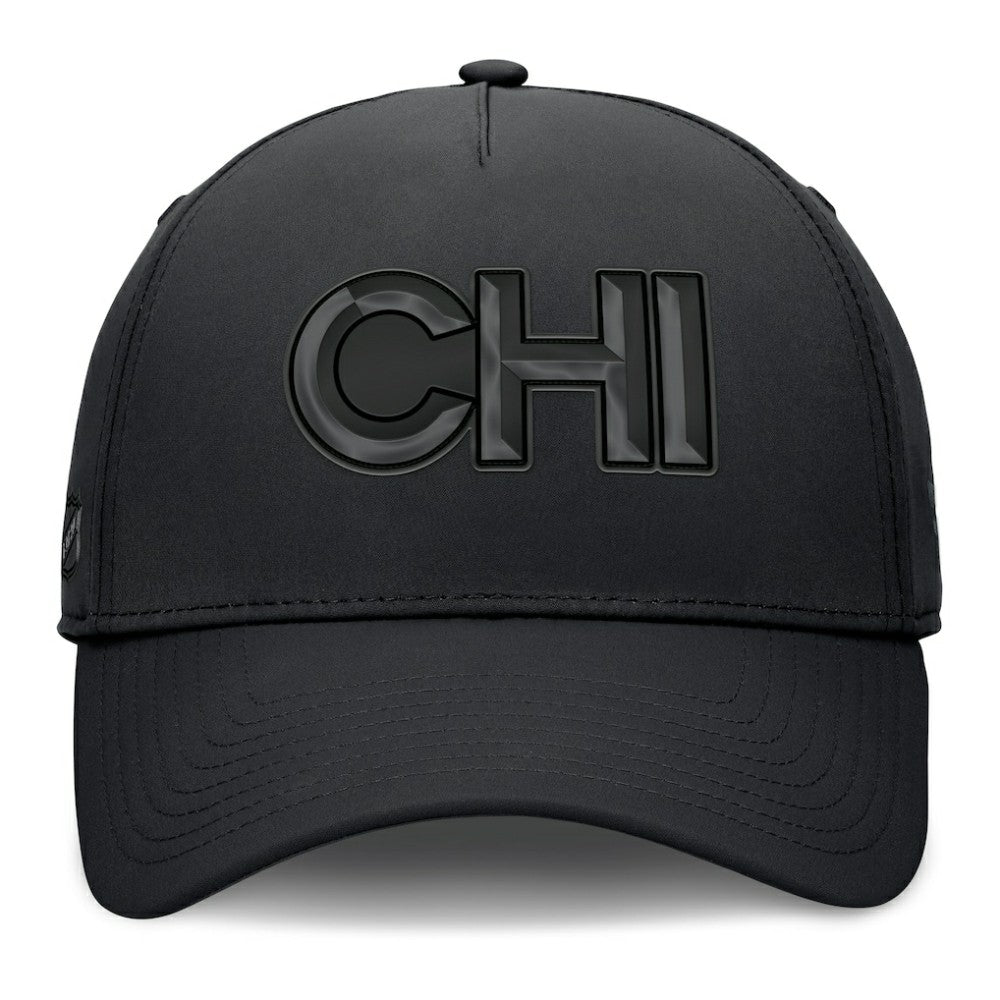 NHL Black Chicago Blackhawks Fanatics Authentic Pro Road Team Code Flex Hat