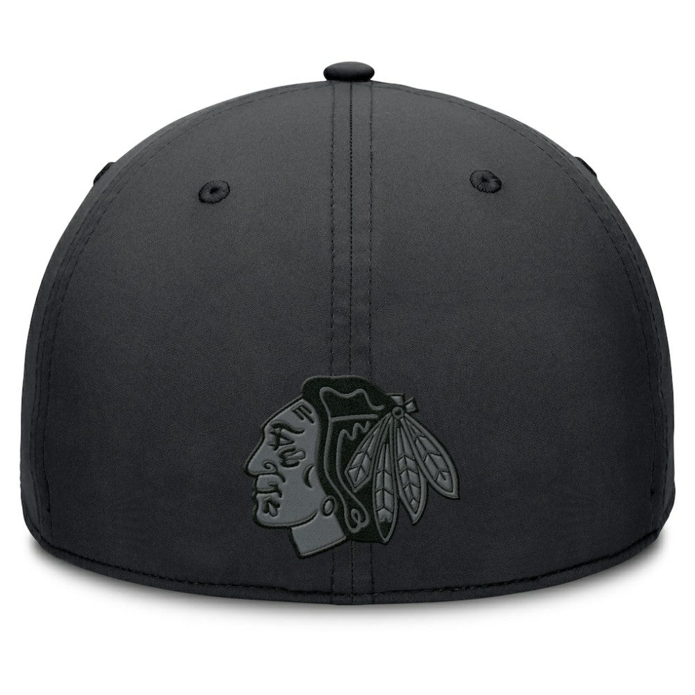 NHL Black Chicago Blackhawks Fanatics Authentic Pro Road Team Code Flex Hat